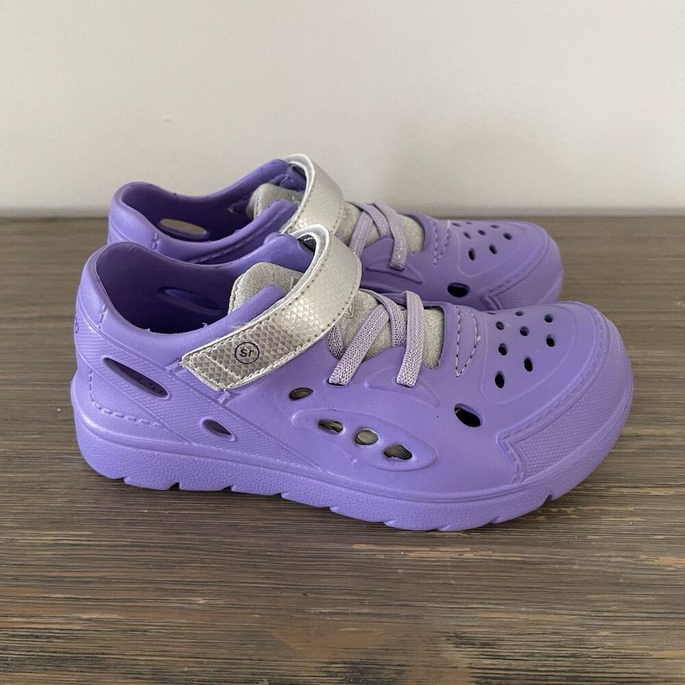 Stride Rite 360 Purple Slip-On Sandals w/ Breathable Hook & Loop Closure